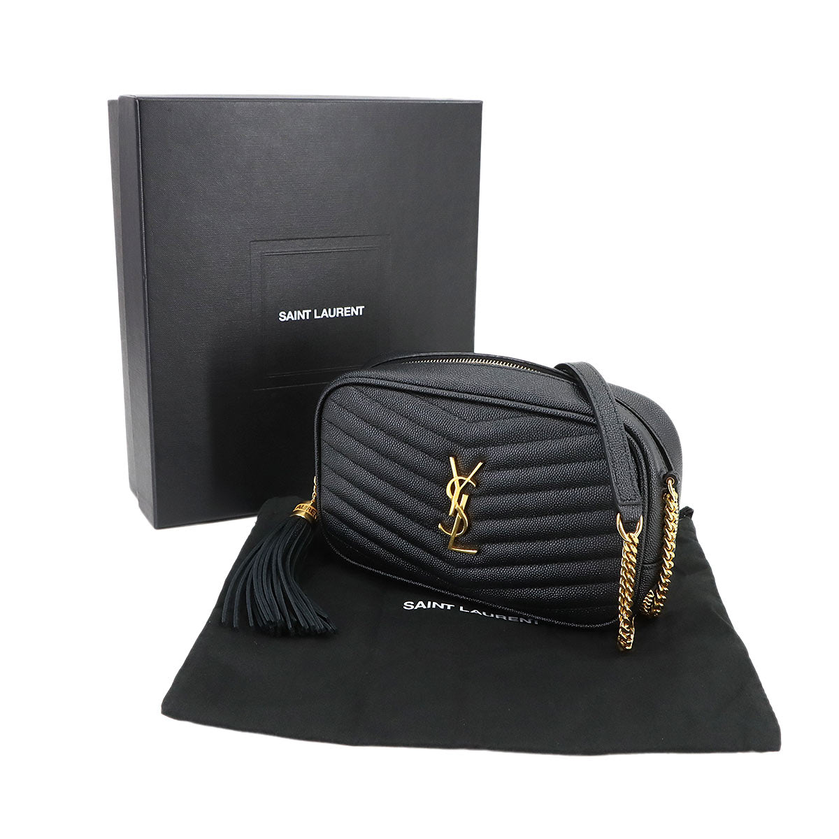 Lou Mini Chain Shoulder Bag Leather Black 612579