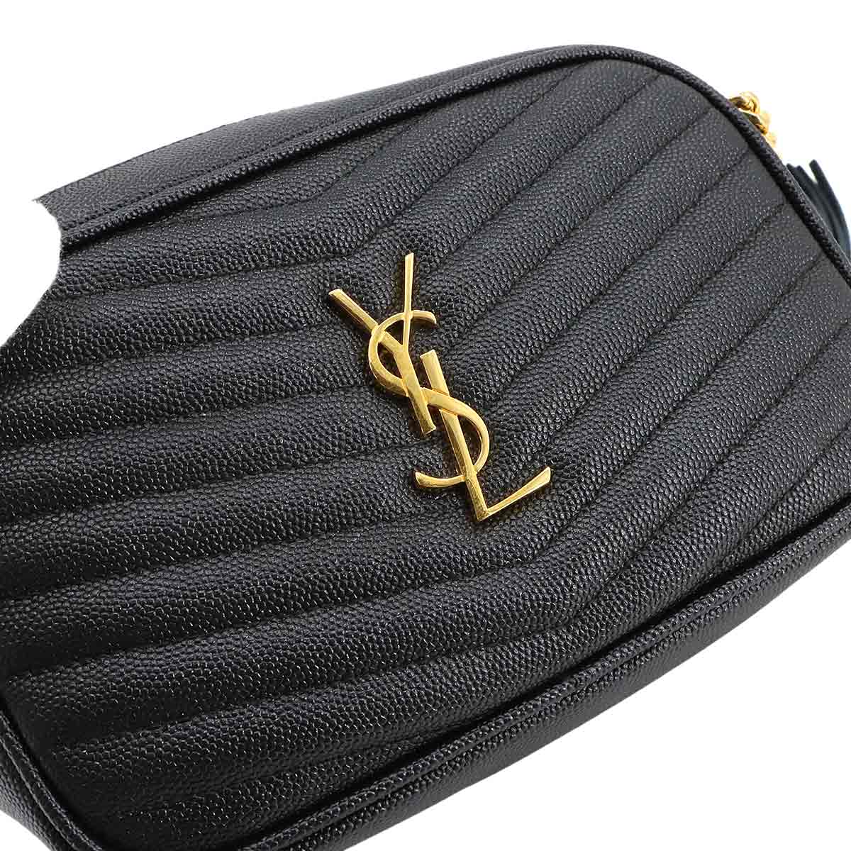 Lou Mini Chain Shoulder Bag Leather Black 612579