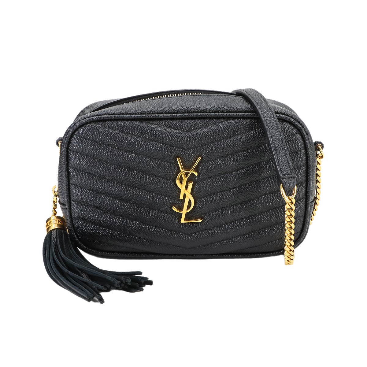 Lou Mini Chain Shoulder Bag Leather Black 612579