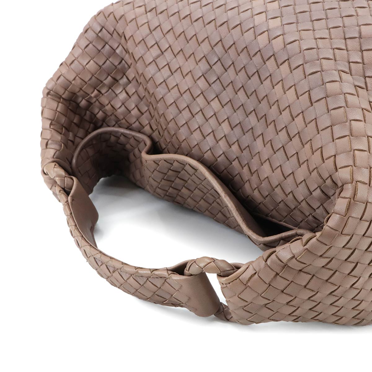 Intrecciato Shoulder Bag Leather Brown