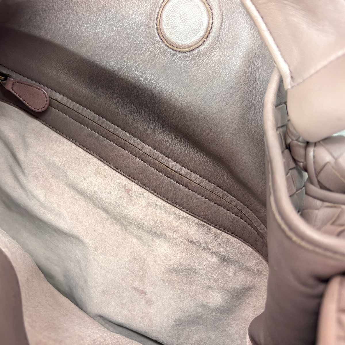 Intrecciato Shoulder Bag Leather Brown