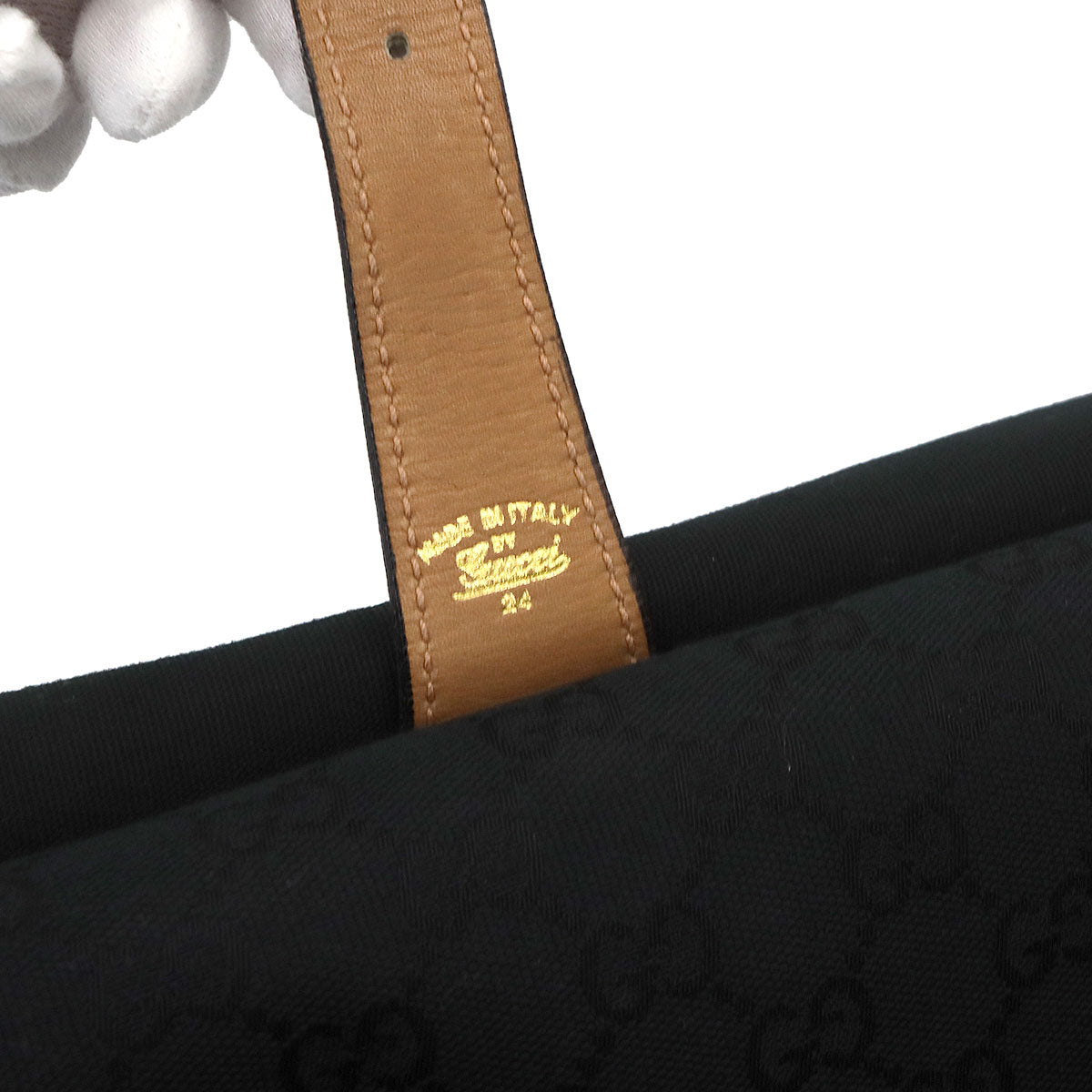 Garment Case GG Canvas Leather Black Brown Vintage