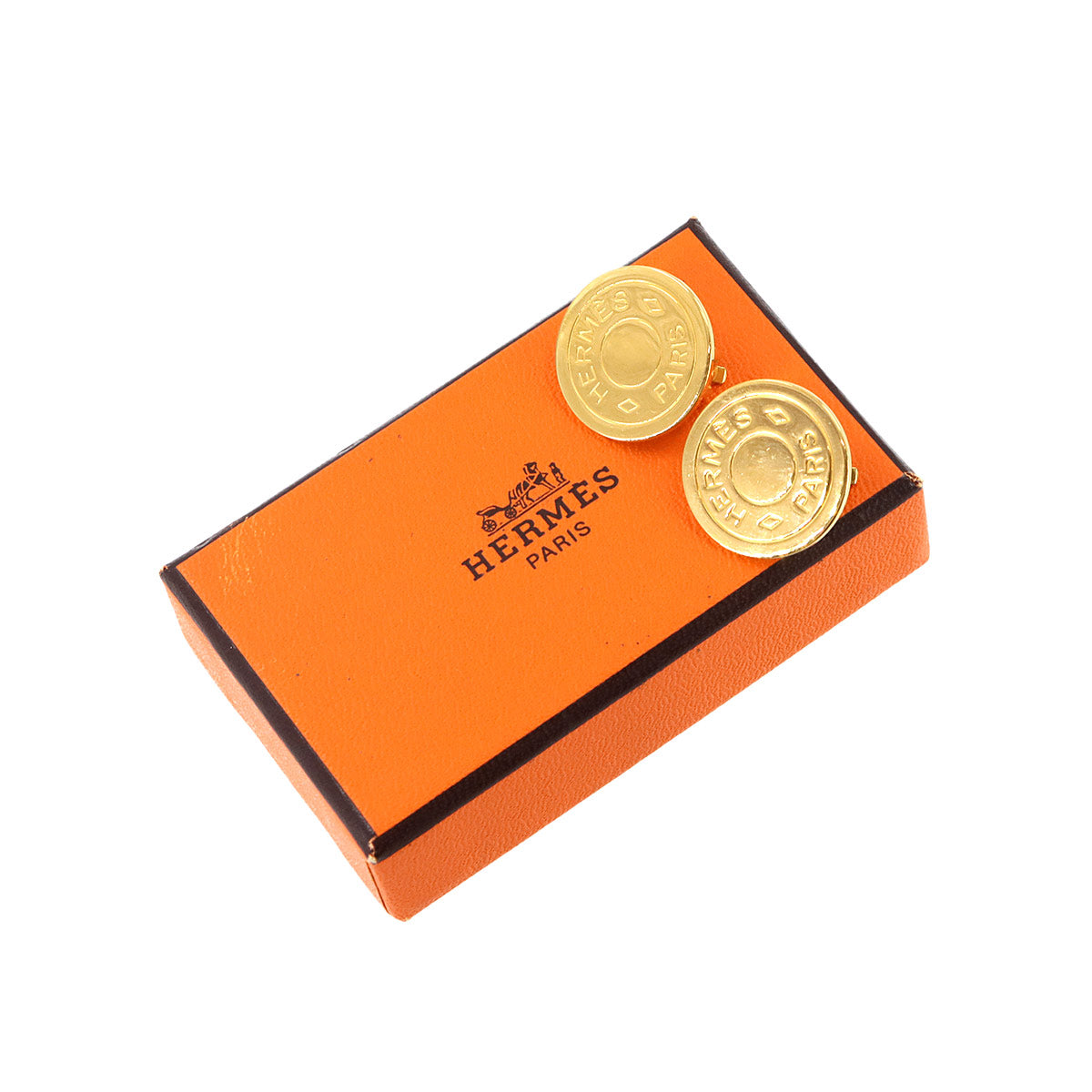 Sellier Round Type Earrings Gold Accessory