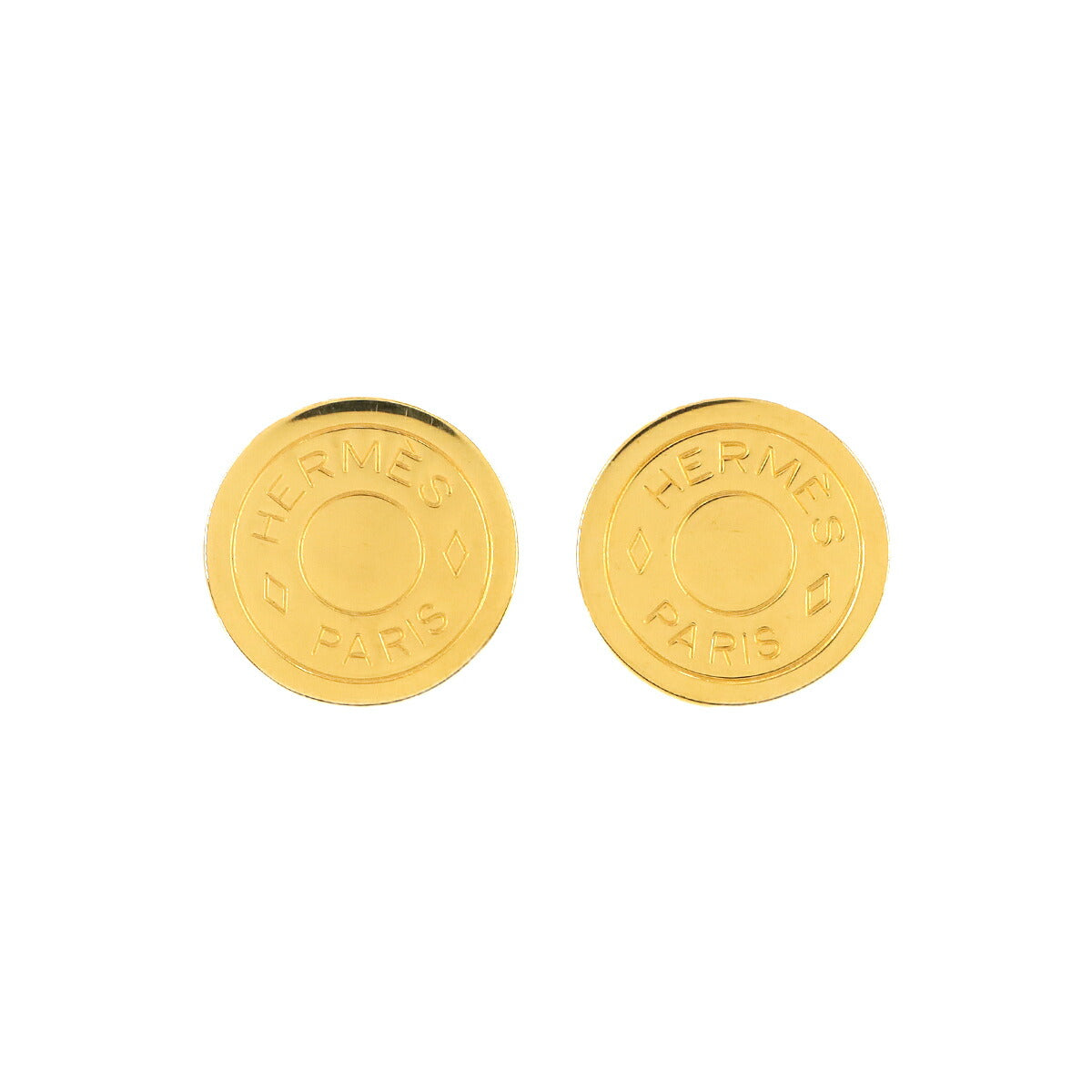 Sellier Round Type Earrings Gold Accessory