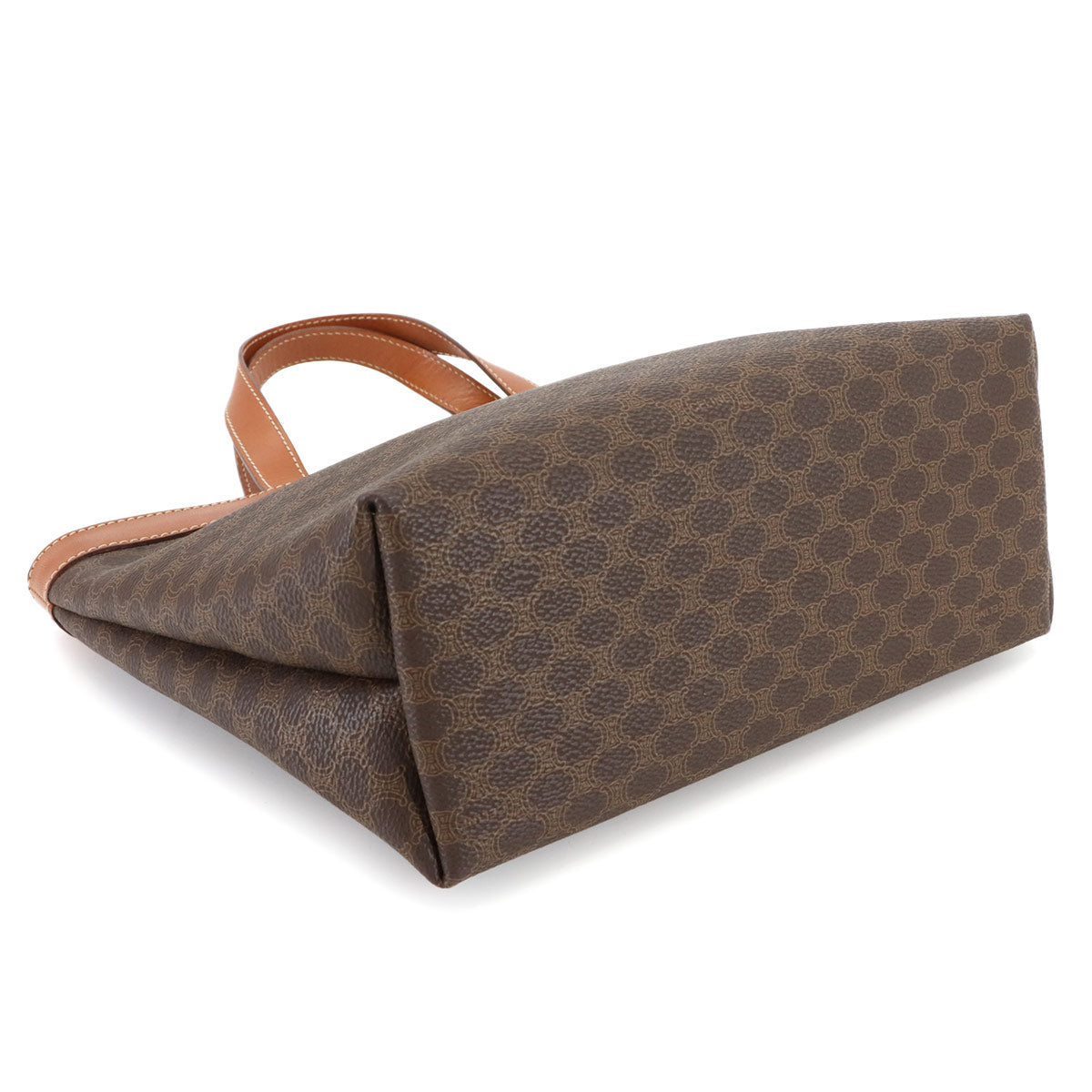 Macadam Hand Bag PVC Leather Brown Vintage