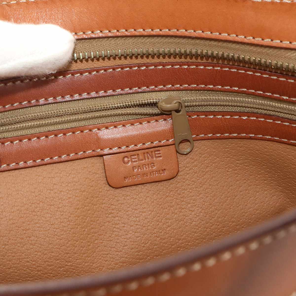 Macadam Hand Bag PVC Leather Brown Vintage