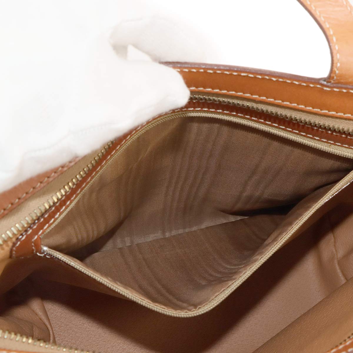 Macadam Hand Bag PVC Leather Brown Vintage