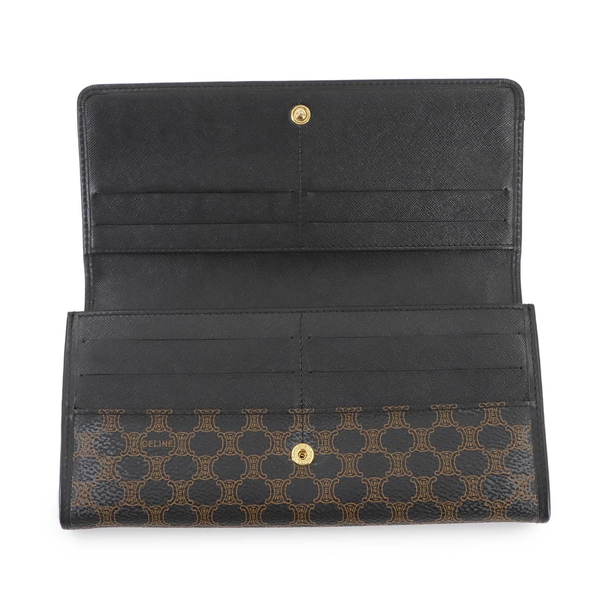 Macadam Long Wallet PVC Leather Black Brown Purse