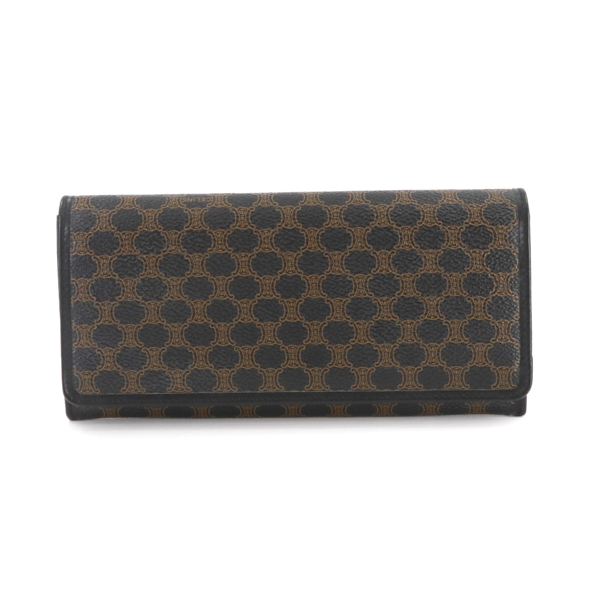 Macadam Long Wallet PVC Leather Black Brown Purse