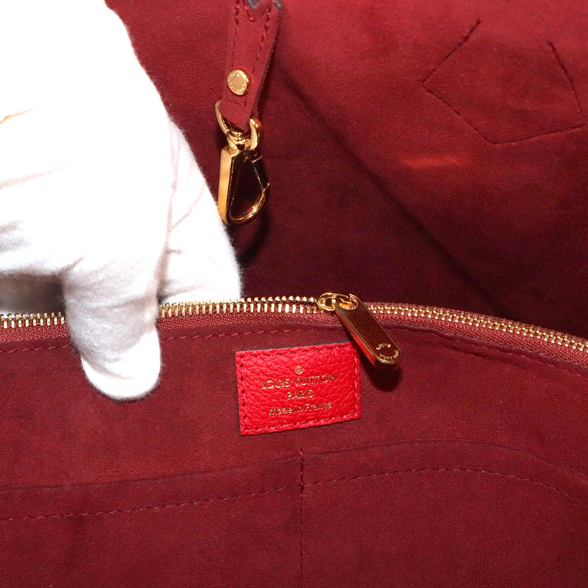 Monogram Kimono MM Tote Bag Leather Cerise M40459 Purse