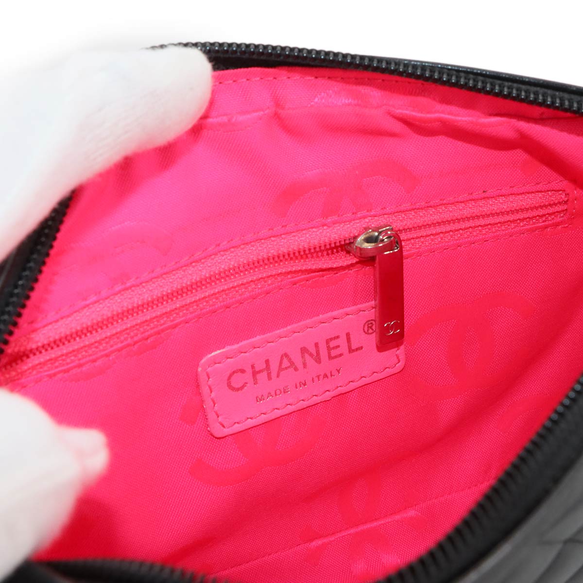 Cambon Line Shoulder Bag Leather Black A25175 Coco Logos