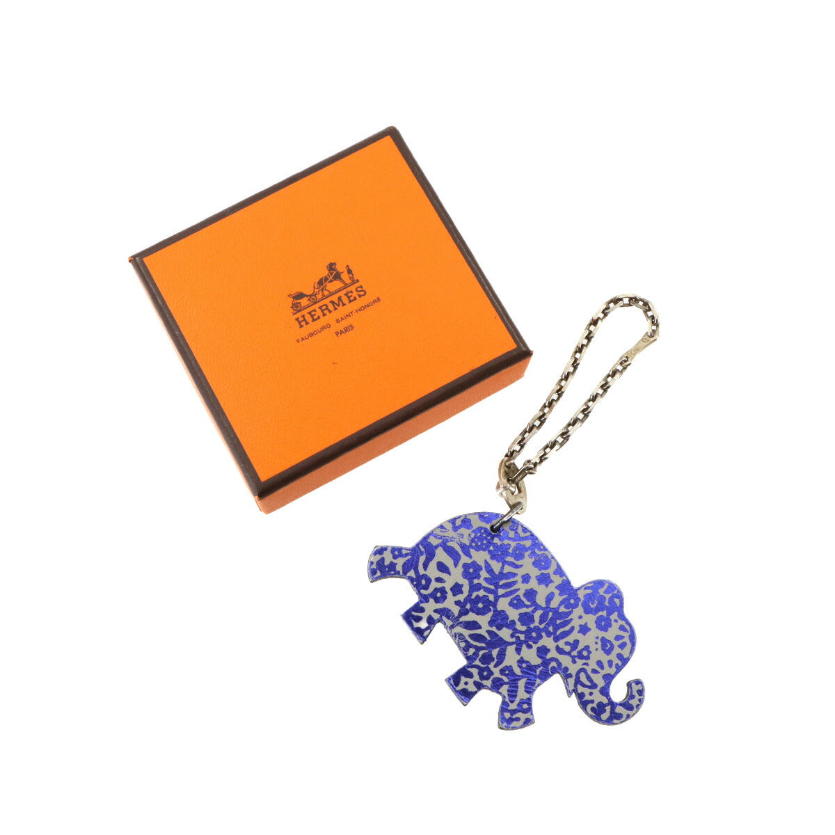 Animal Charm Elephant Leather Purple Gray Accessory