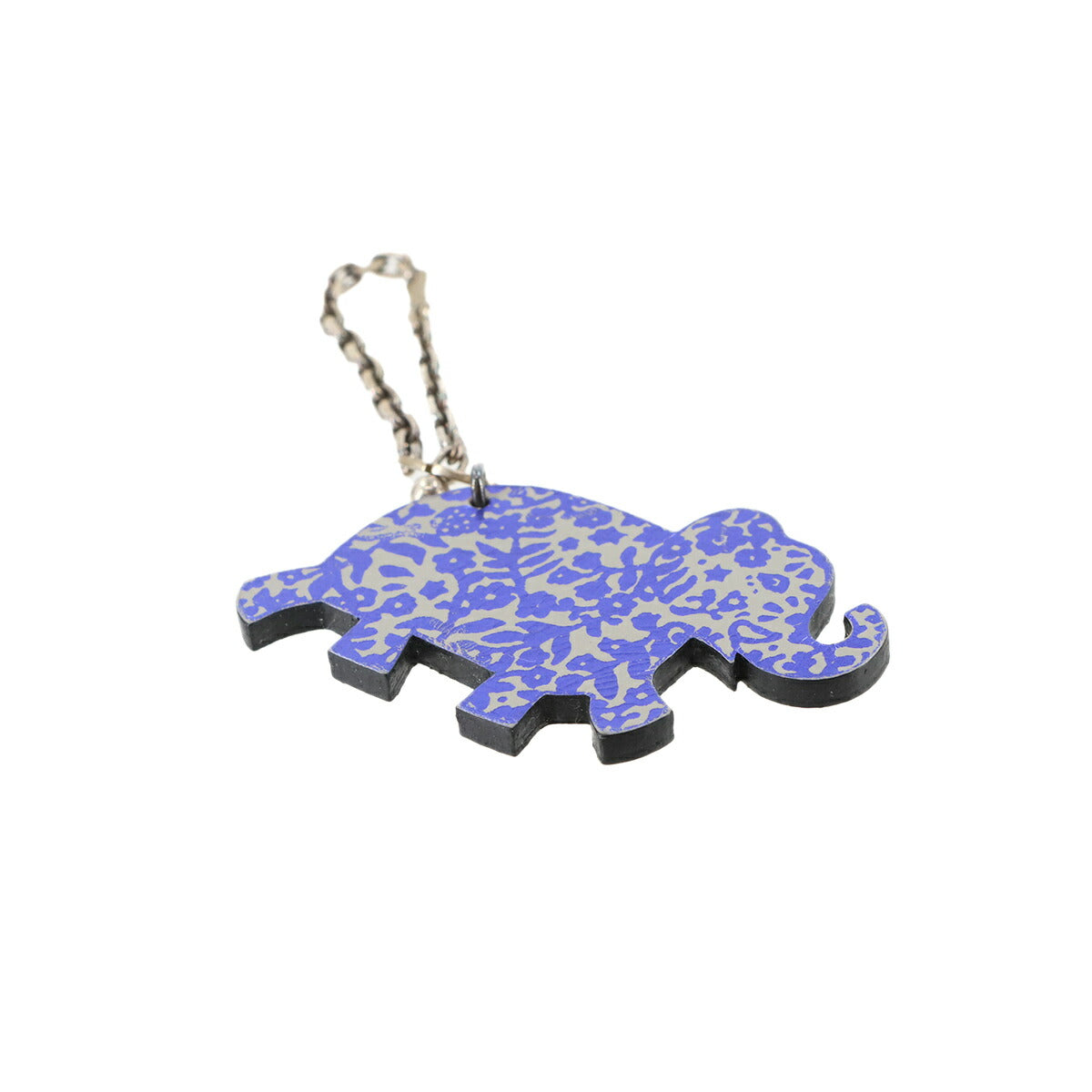 Animal Charm Elephant Leather Purple Gray Accessory