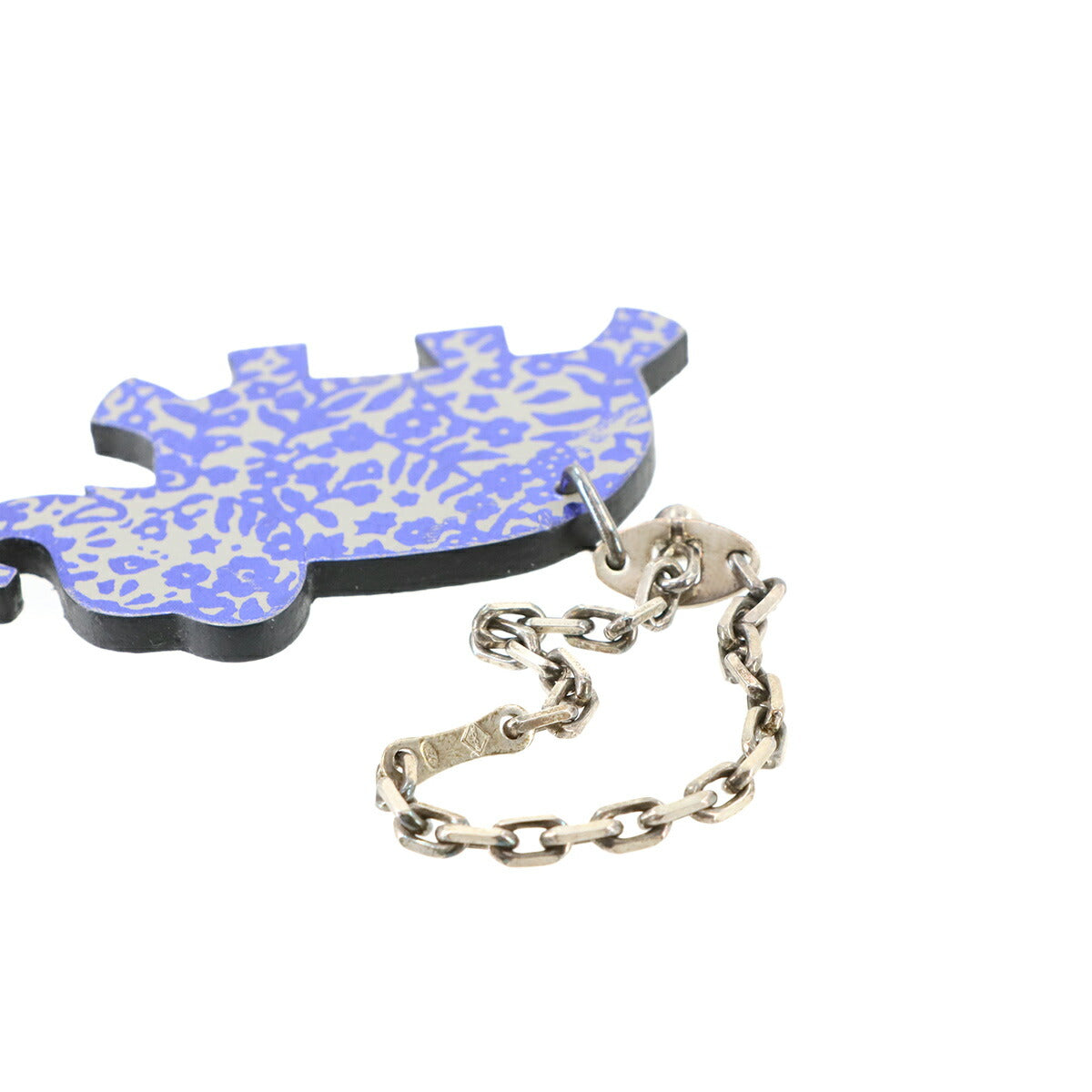 Animal Charm Elephant Leather Purple Gray Accessory