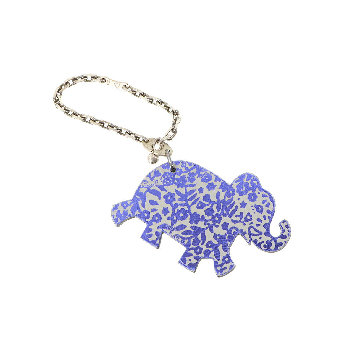 Animal Charm Elephant Leather Purple Gray Accessory