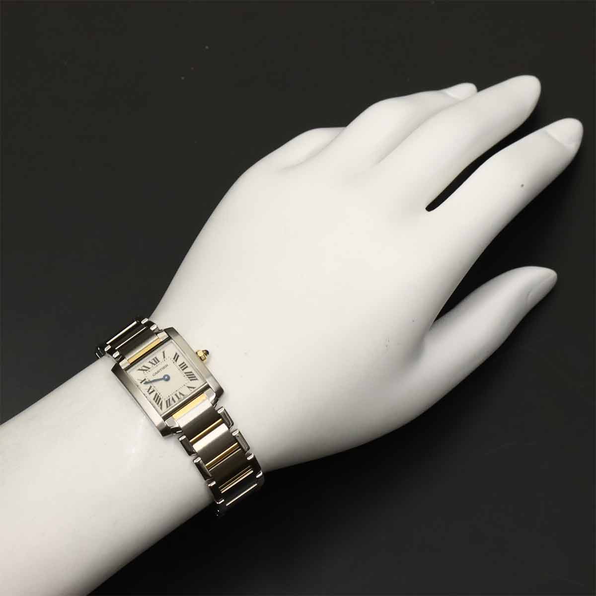 Tank Francaise SM W51007Q4 750 YG Quartz Cream Dial Ladies