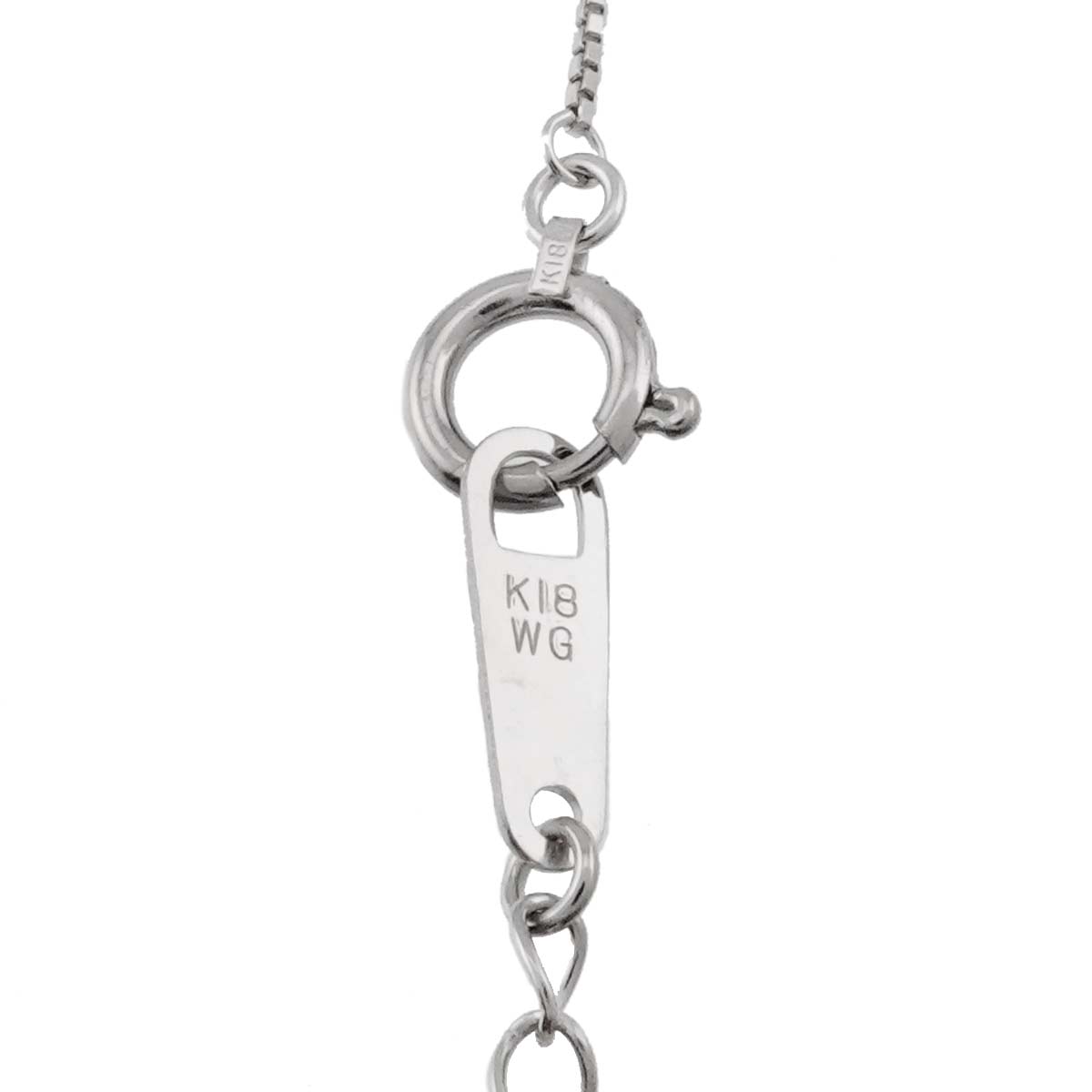 Black Pearl 8.3mm Diamond 0.12ct Necklace 18K WG 750