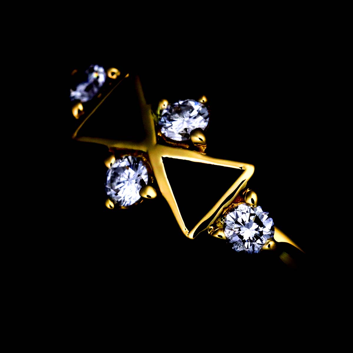 Sapphire Daimond Ring 18K YG 750 Size6.5-6.75(US)