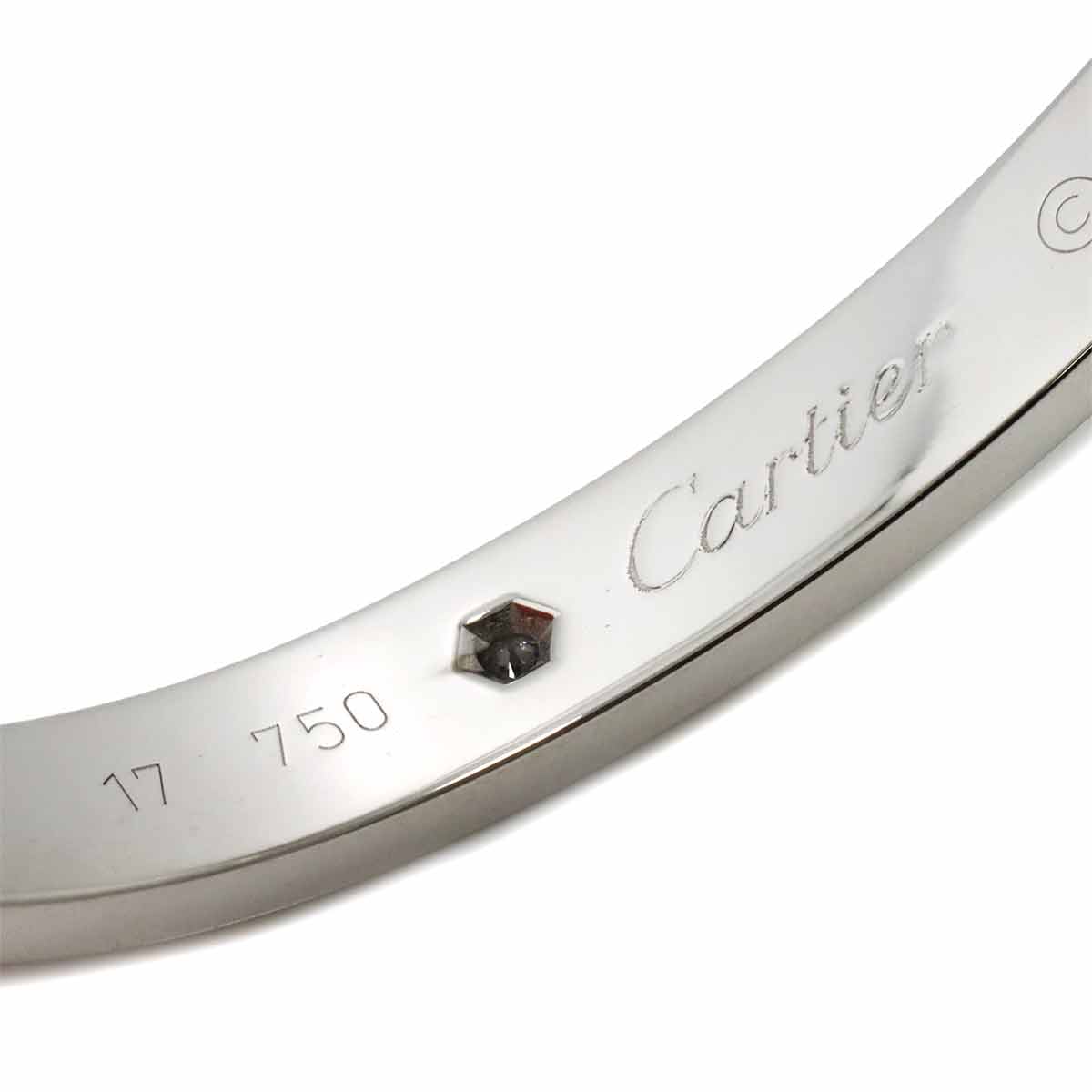 Love Bracelet Diamond 4P Bangle 18K WG 750 Size17