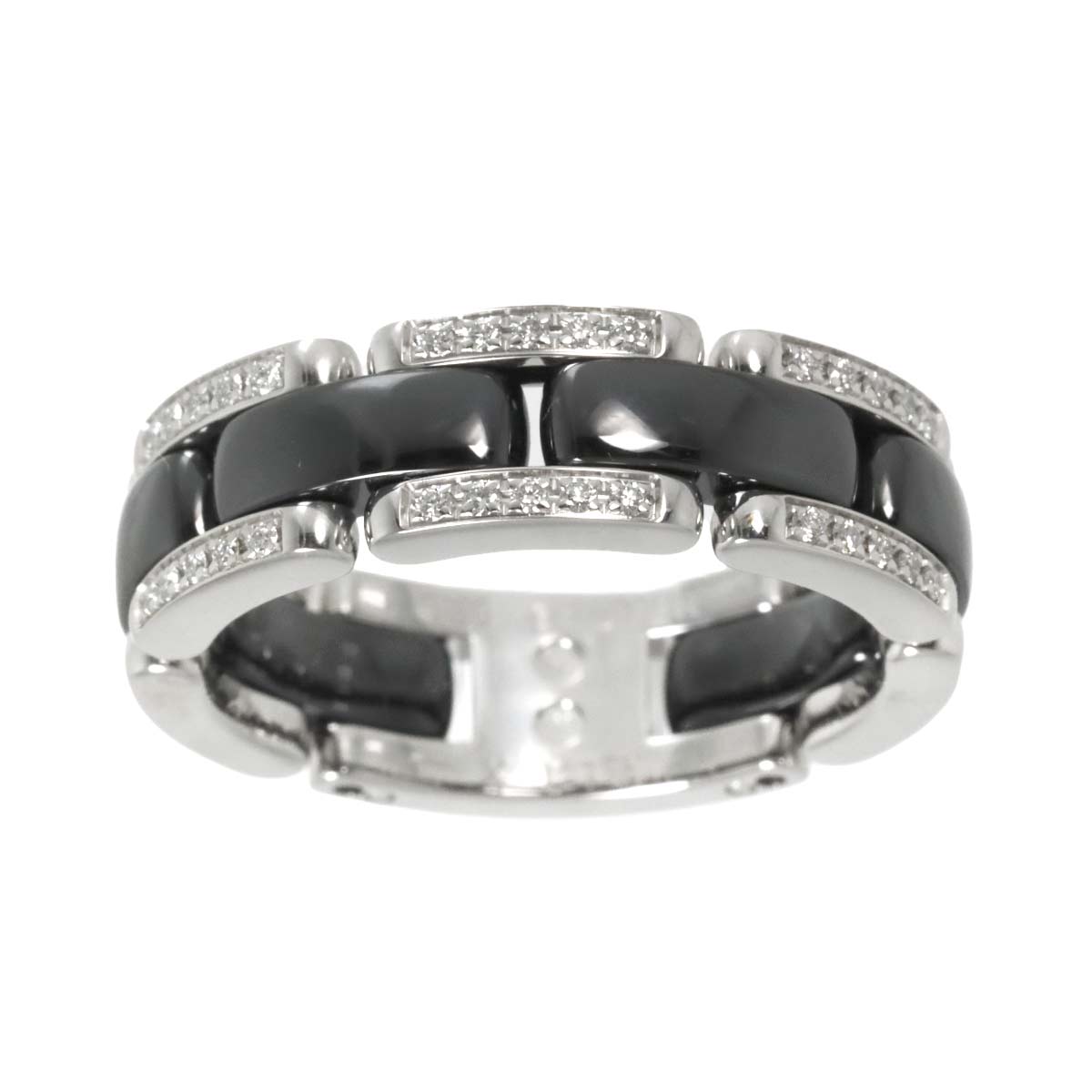 ULTRA MM Diamond Ring Ceramic 18K WG 750 Size60 8.75-9(US)