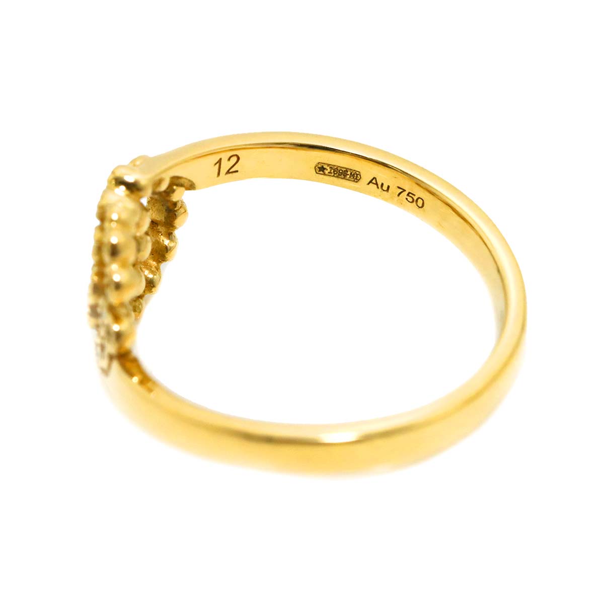 Diamond Ring 18K Yellow Gold 750 Size12 5.75-6(US)