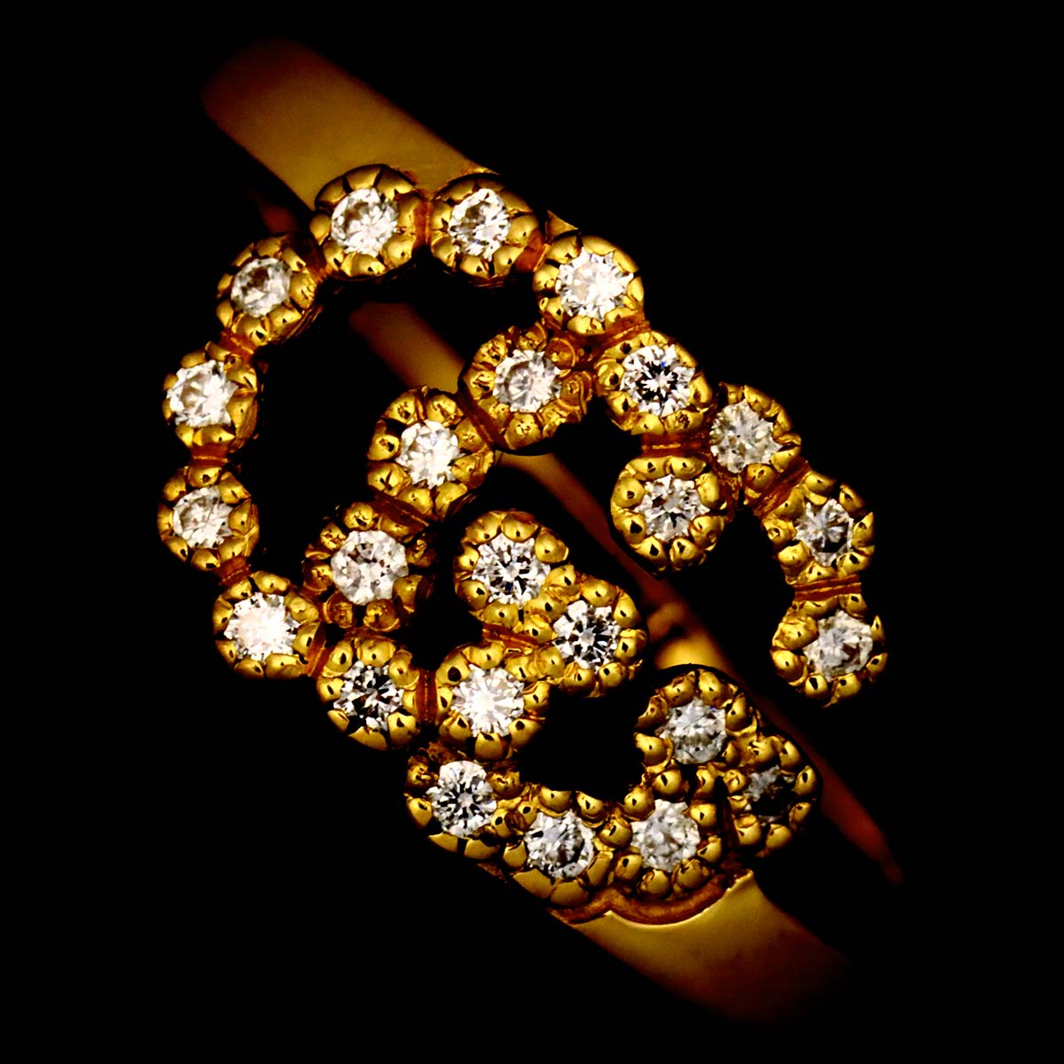 Diamond Ring 18K Yellow Gold 750 Size12 5.75-6(US)