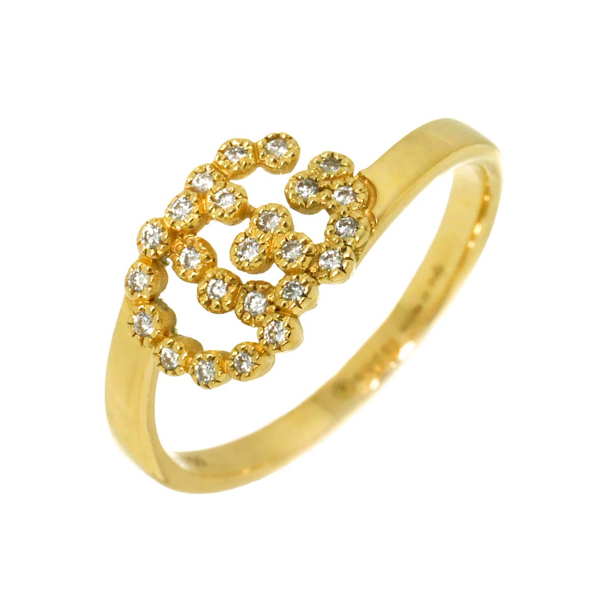 Diamond Ring 18K Yellow Gold 750 Size12 5.75-6(US)