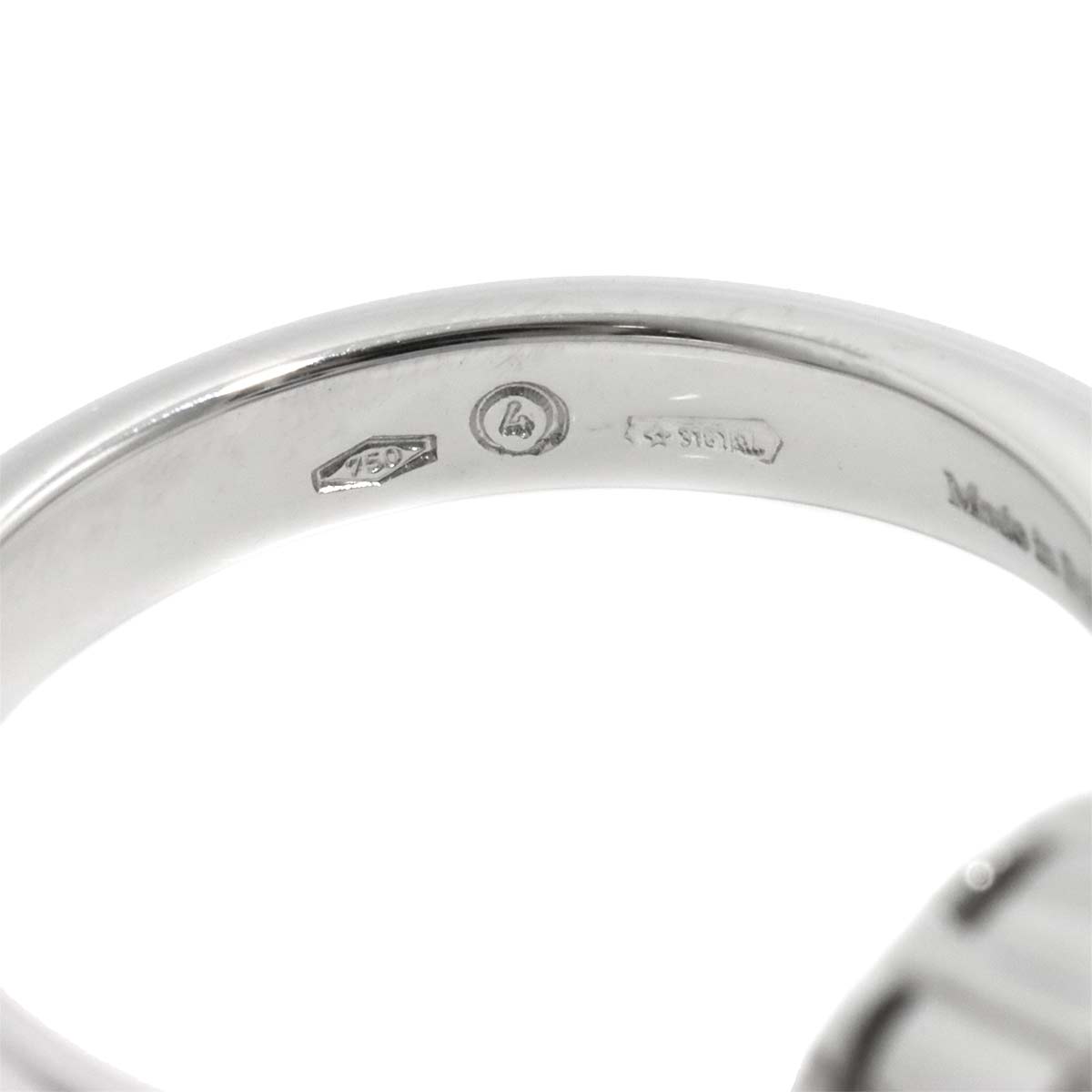 Sapphire Diamond Ring 18K WG 750 Size5.25(US)