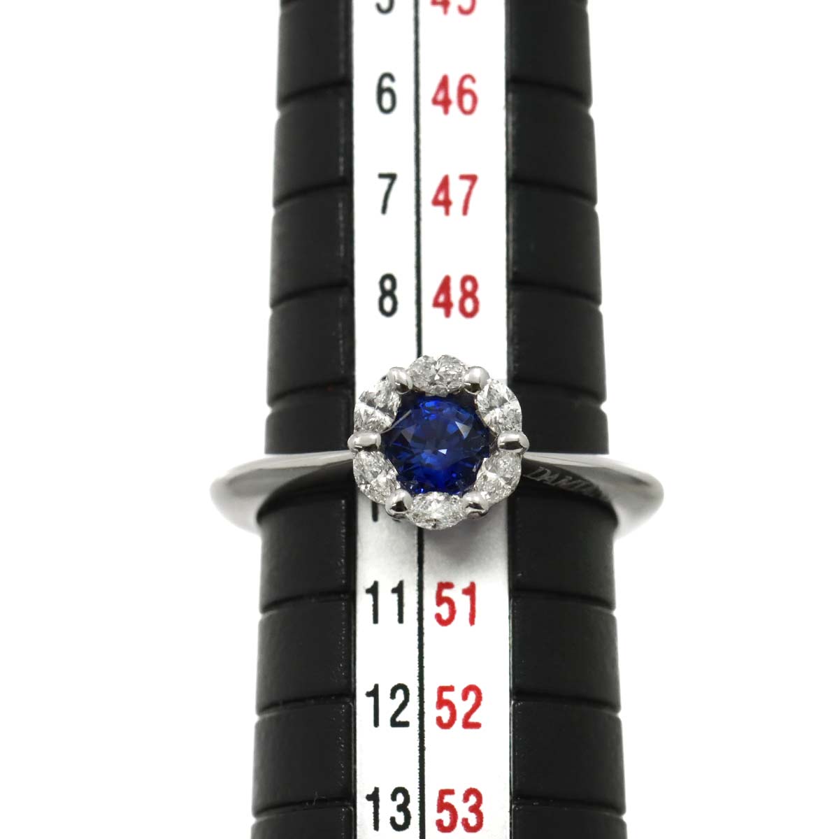 Sapphire Diamond Ring 18K WG 750 Size5.25(US)
