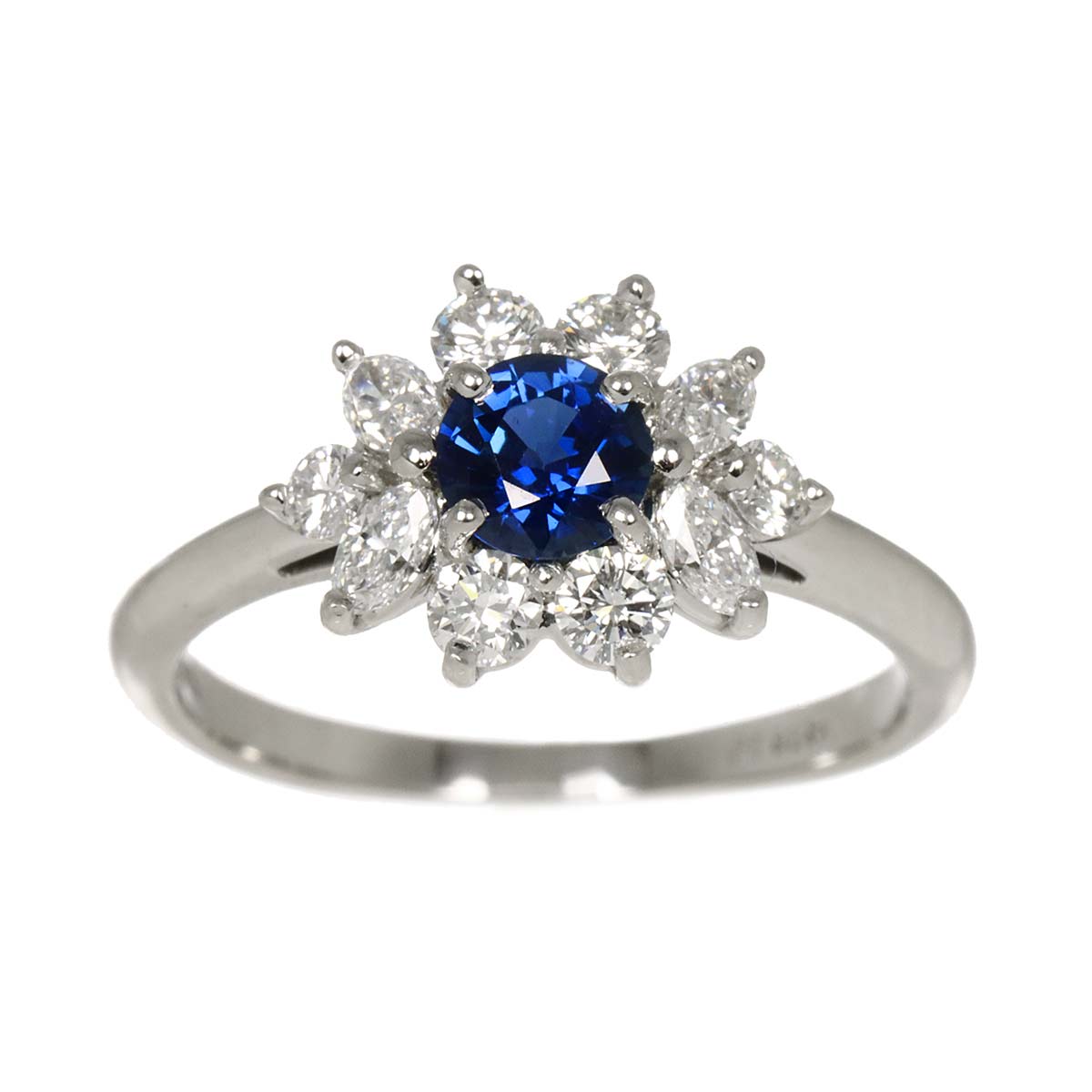 Sapphire Diamond Ring Platinum Size5.25(US)