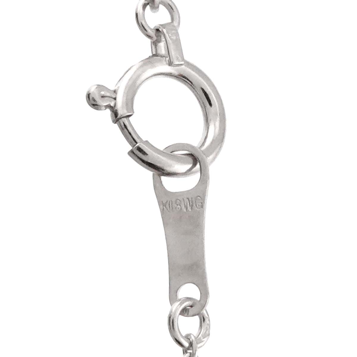 Diamond 0.14ct Necklace 18K White Gold Pink Gold 750