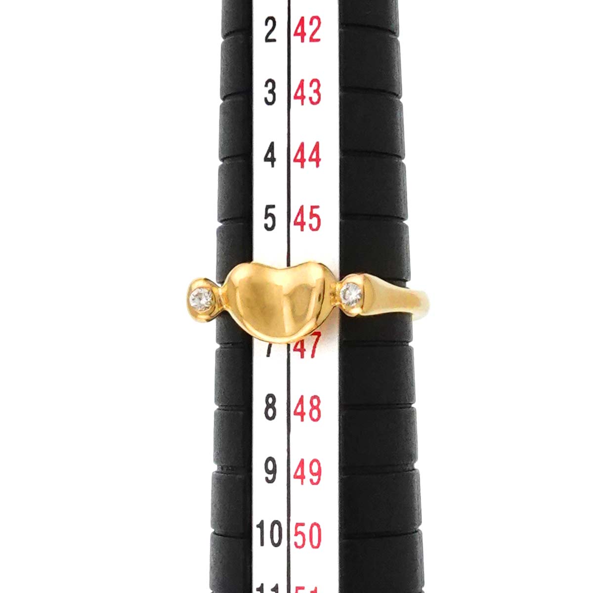 TIFFANY Co. Bean Diamond Ring 18K Yellow Gold 750 Size4(US)