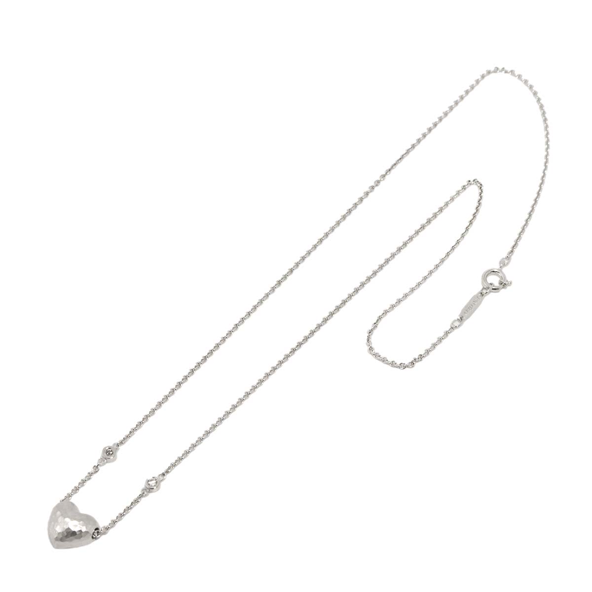 Heart Diamond Necklace 18K WG White Gold 750