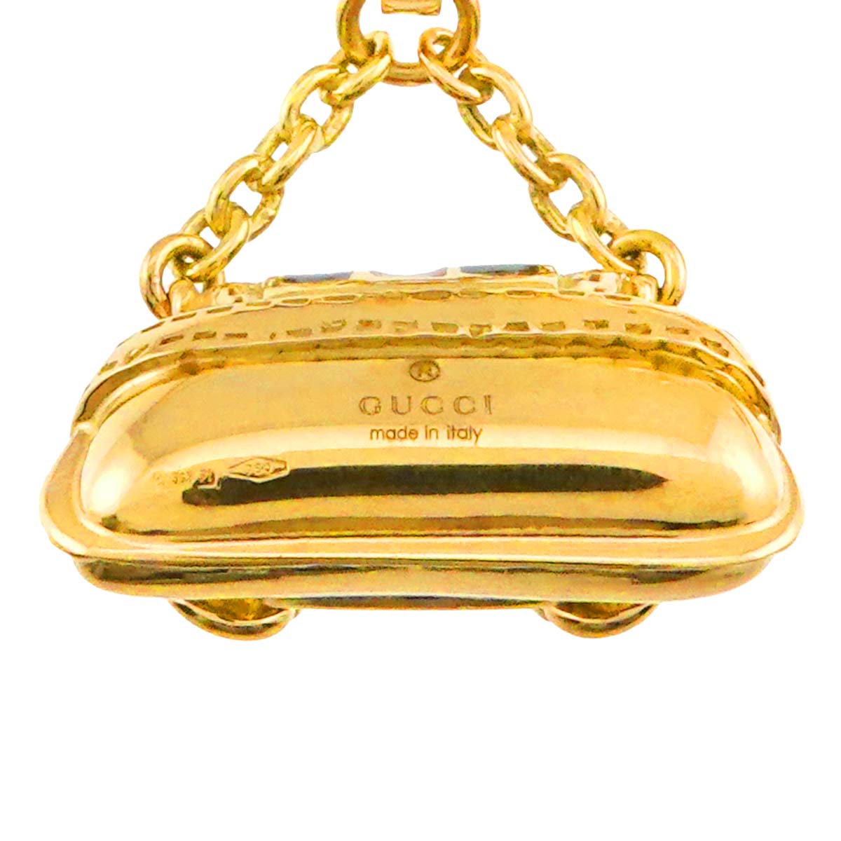 Enamel Turquoise charm Necklace 18K Yellow Gold 750