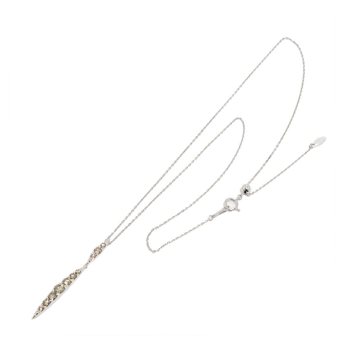 BrownDiamond 1.00ct Necklace 18K White Gold 750