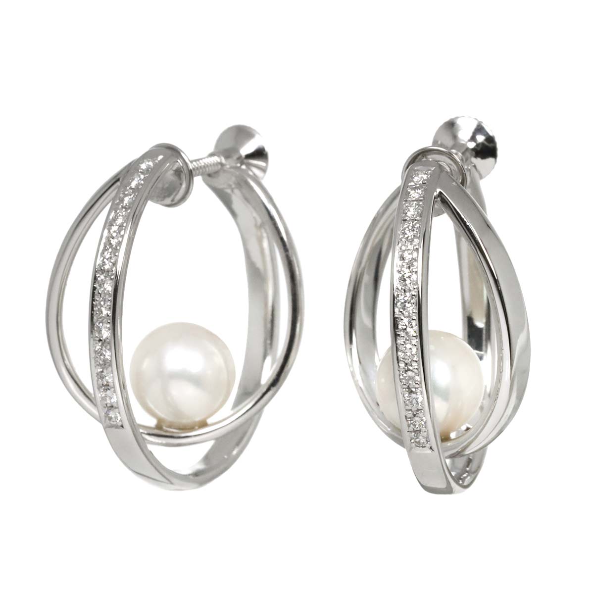 Akoya Pearl Diamond 0.11ct/0.11ct Earrings 18K 14K WG 750 585