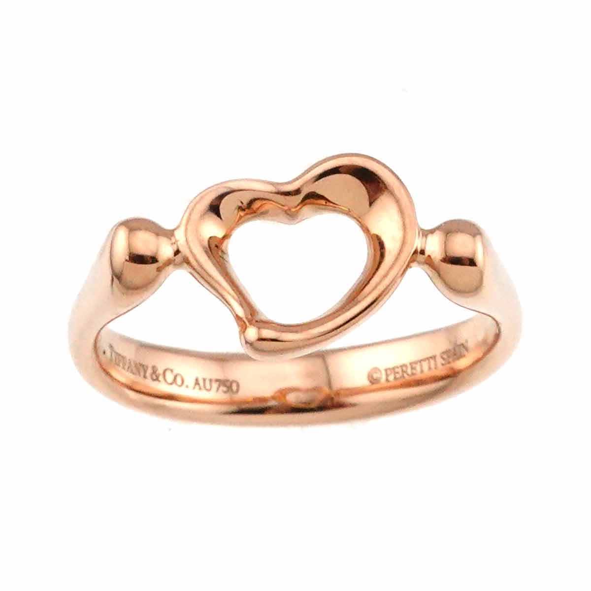 Open Heart Ring 18K Pink Gold 750 size5.5-5.75(US)