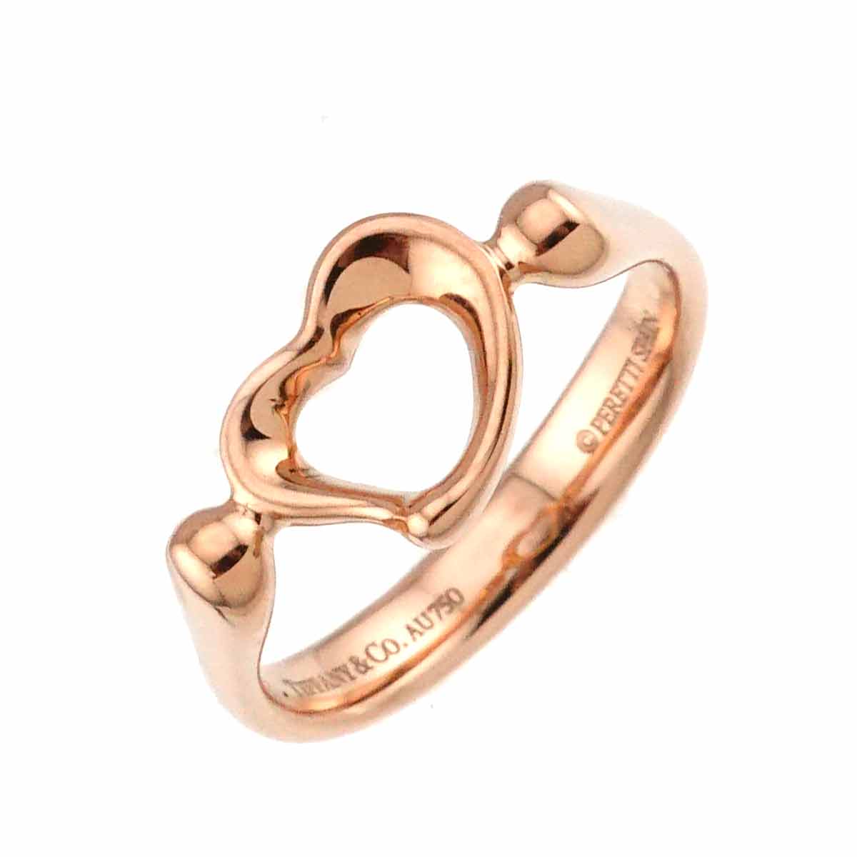 Open Heart Ring 18K Pink Gold 750 size5.5-5.75(US)