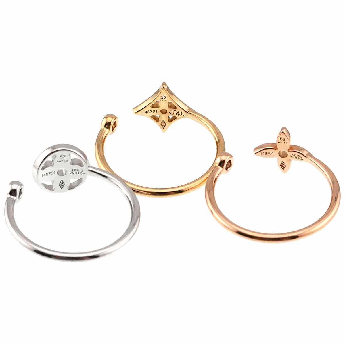 Berg Monogram Ring Diamond 18K YG WG PG Size52 6(US)