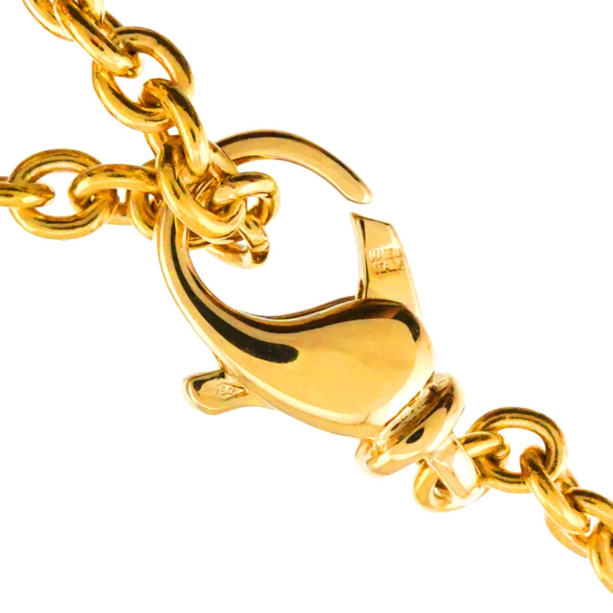 Double logo Pave Diamond Necklace 18K Yellow Gold 750