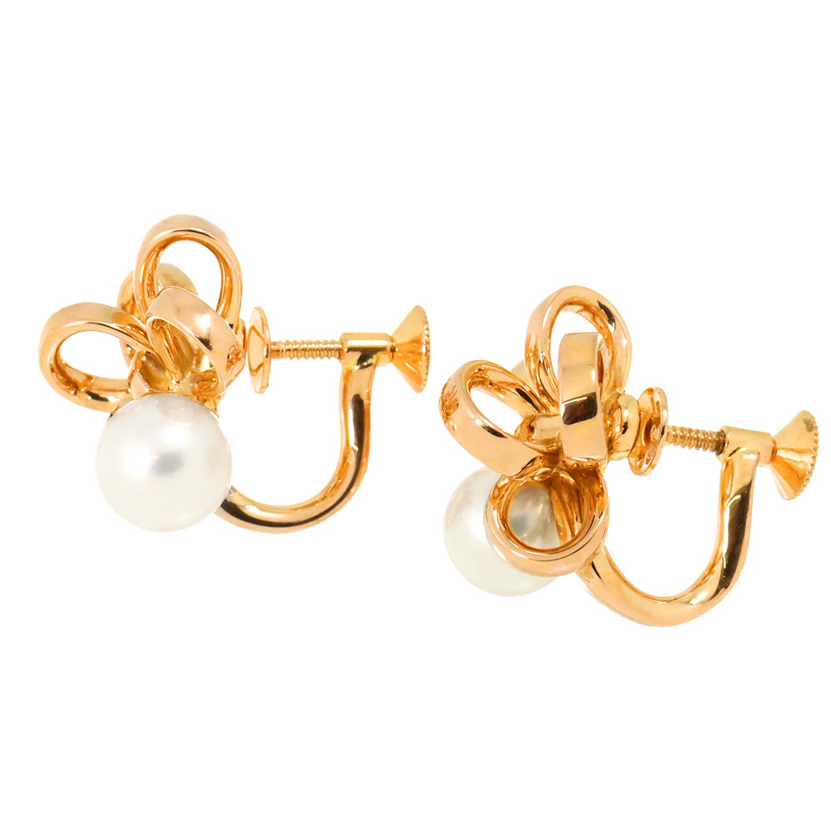 Akoya Pearl 7.5mm Earrings 18K PG 750