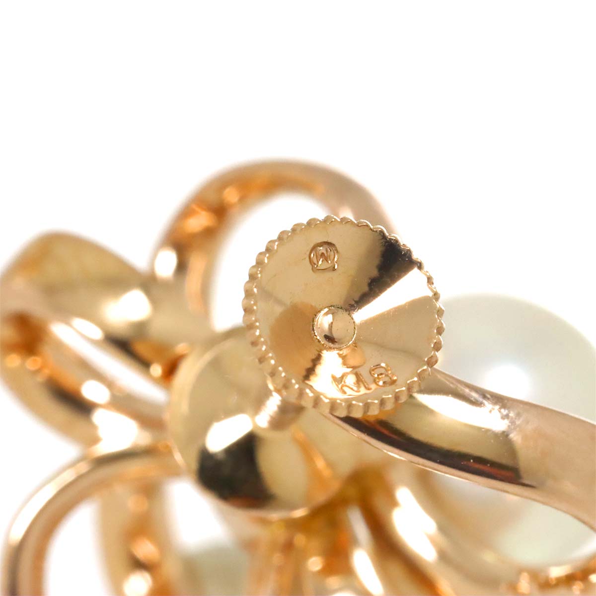 Akoya Pearl 7.5mm Earrings 18K PG 750