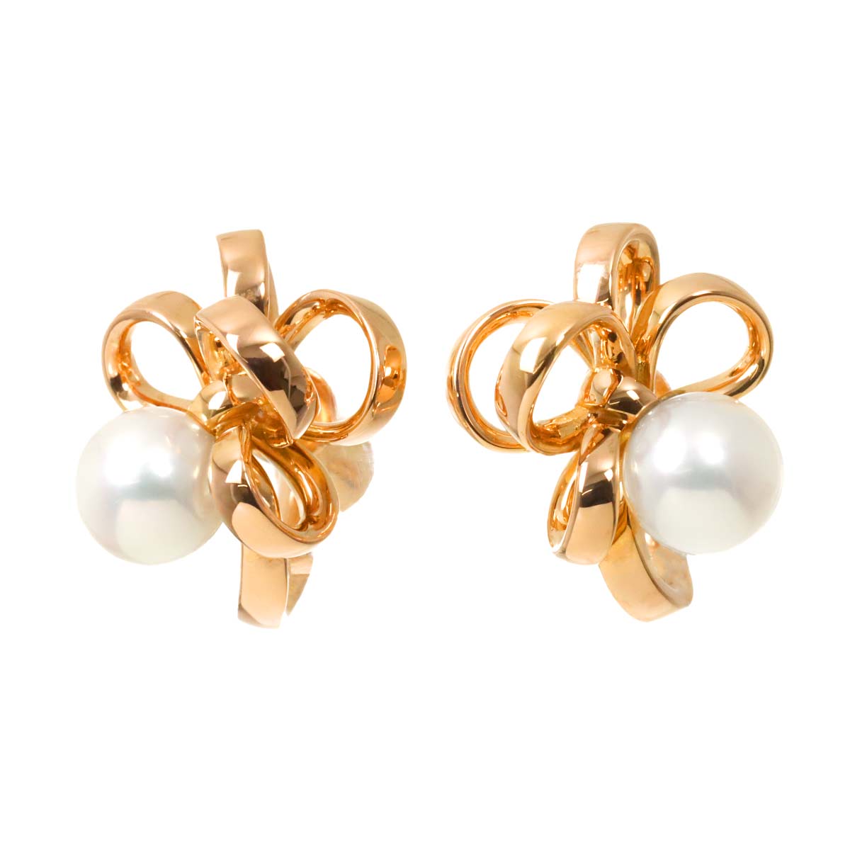 Akoya Pearl 7.5mm Earrings 18K PG 750
