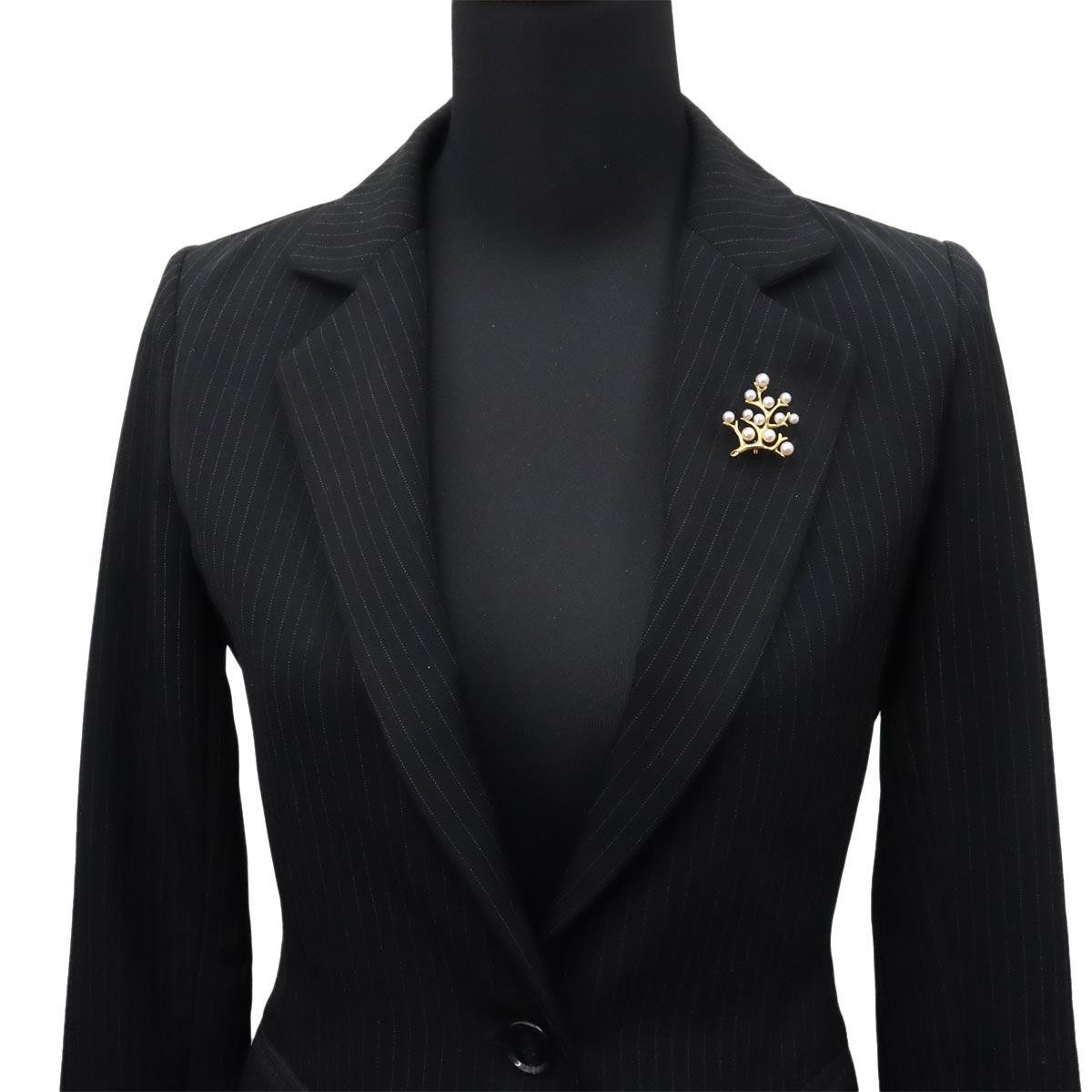 MIKIMOTO Akoya Pearl 4.9-3.8mm Brooch 18K YG 750