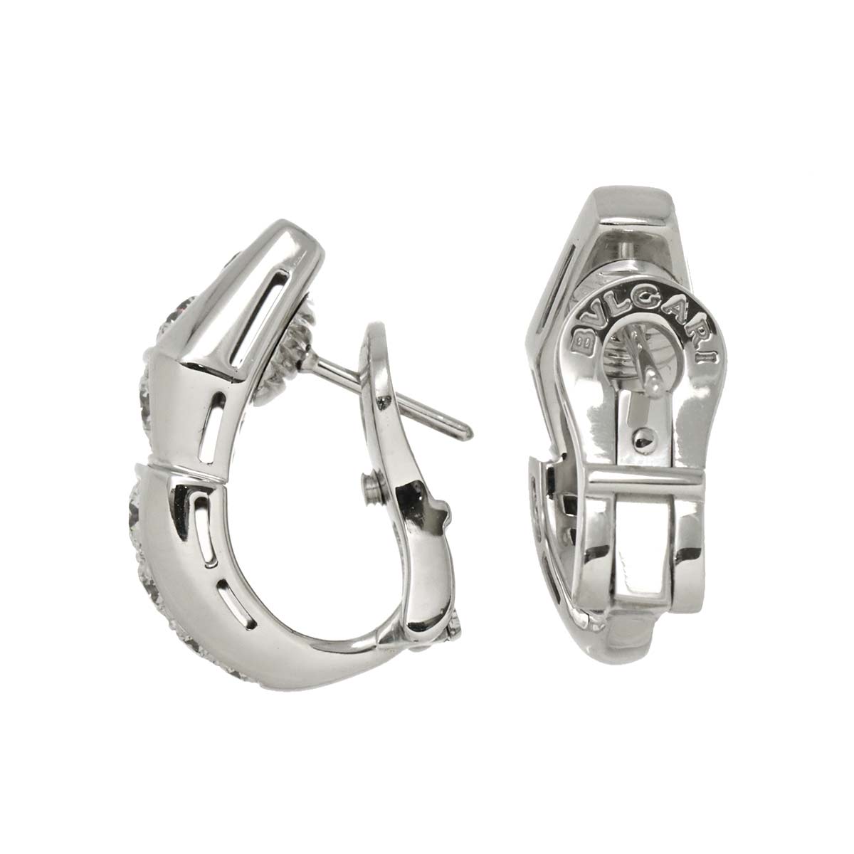 Serpenti Viper Diamond Earrings Pierced 18K White Gold 750