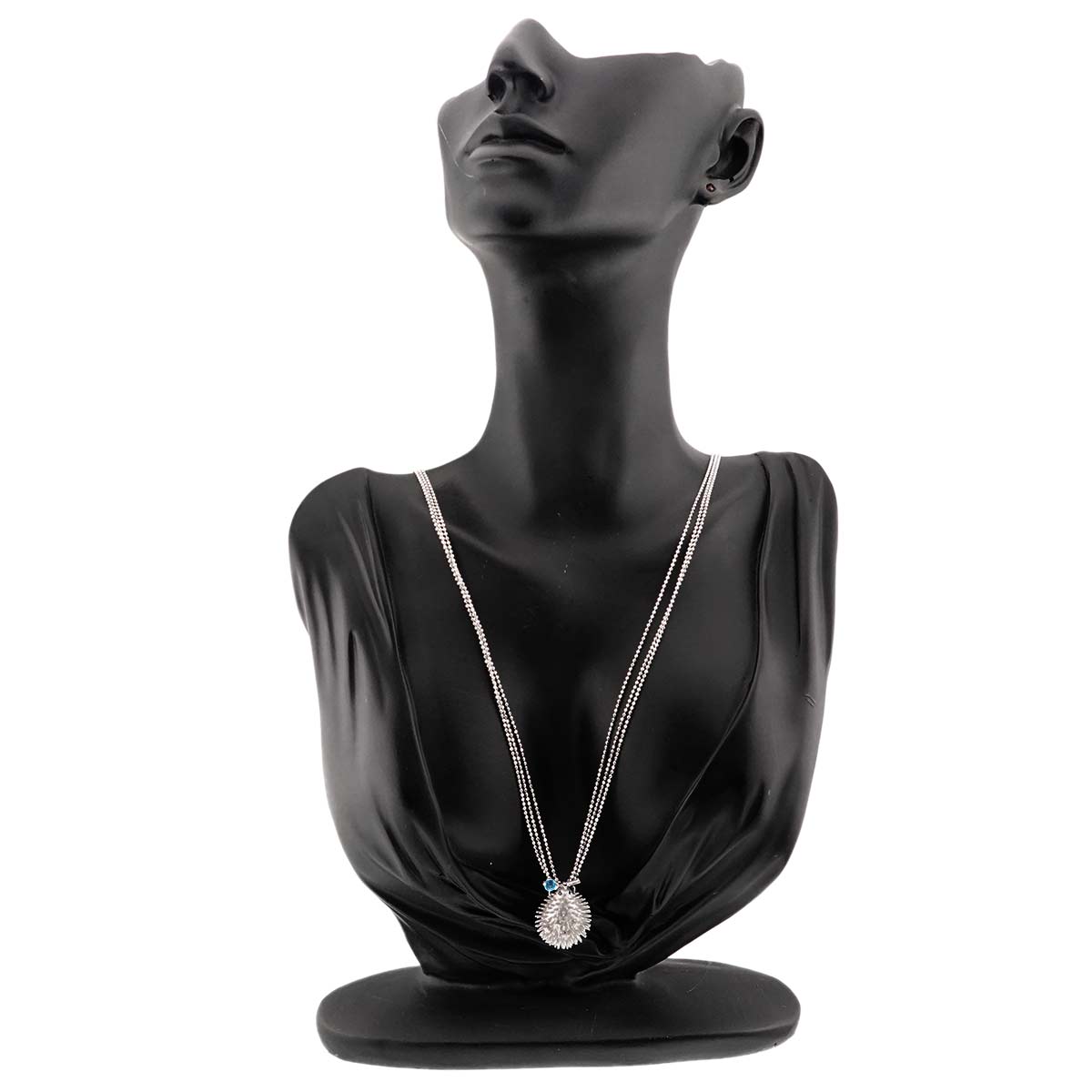 BlueTopaz Diamond 0.12ct Sapphire Necklace 18K WG 750