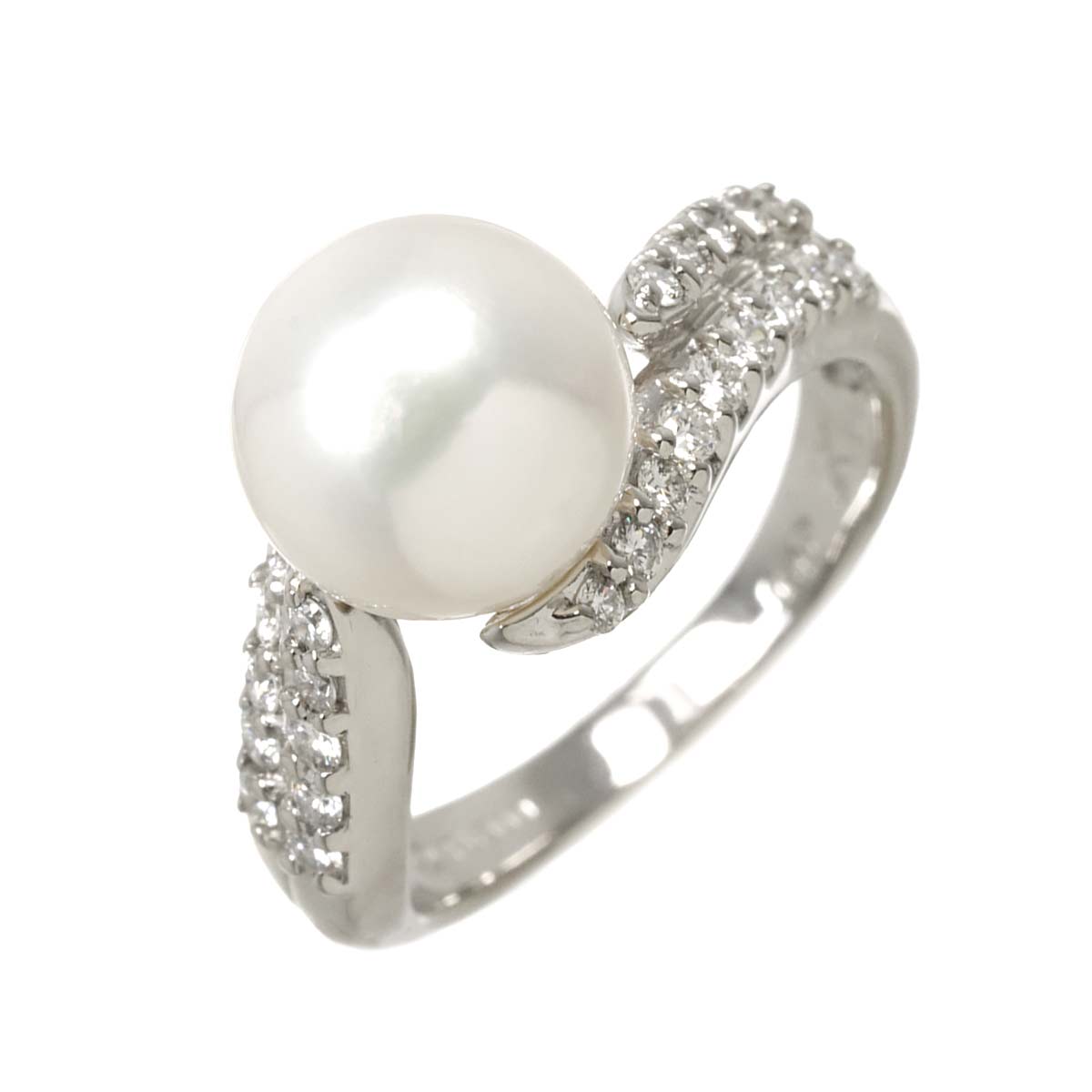 Akoya Pearl 9.2mm Diamond 0.47ct Ring Pt size5.25(US)