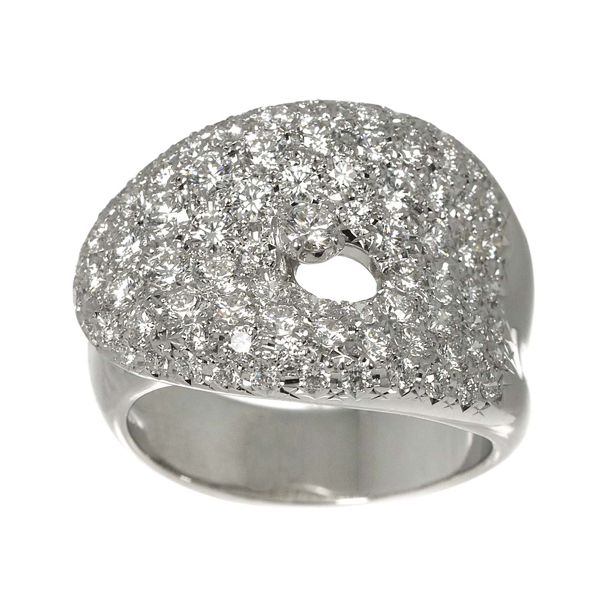 Diamond 1.67ct Ring 18K White Gold 750 Size6-6.25(US)