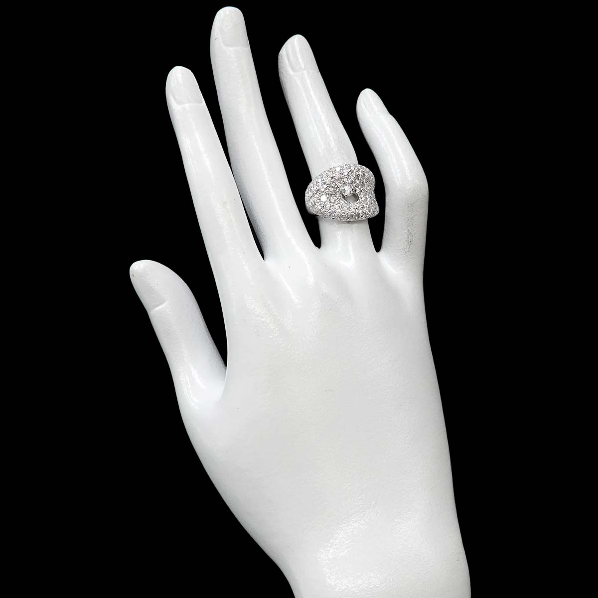 Diamond 1.67ct Ring 18K White Gold 750 Size6-6.25(US)