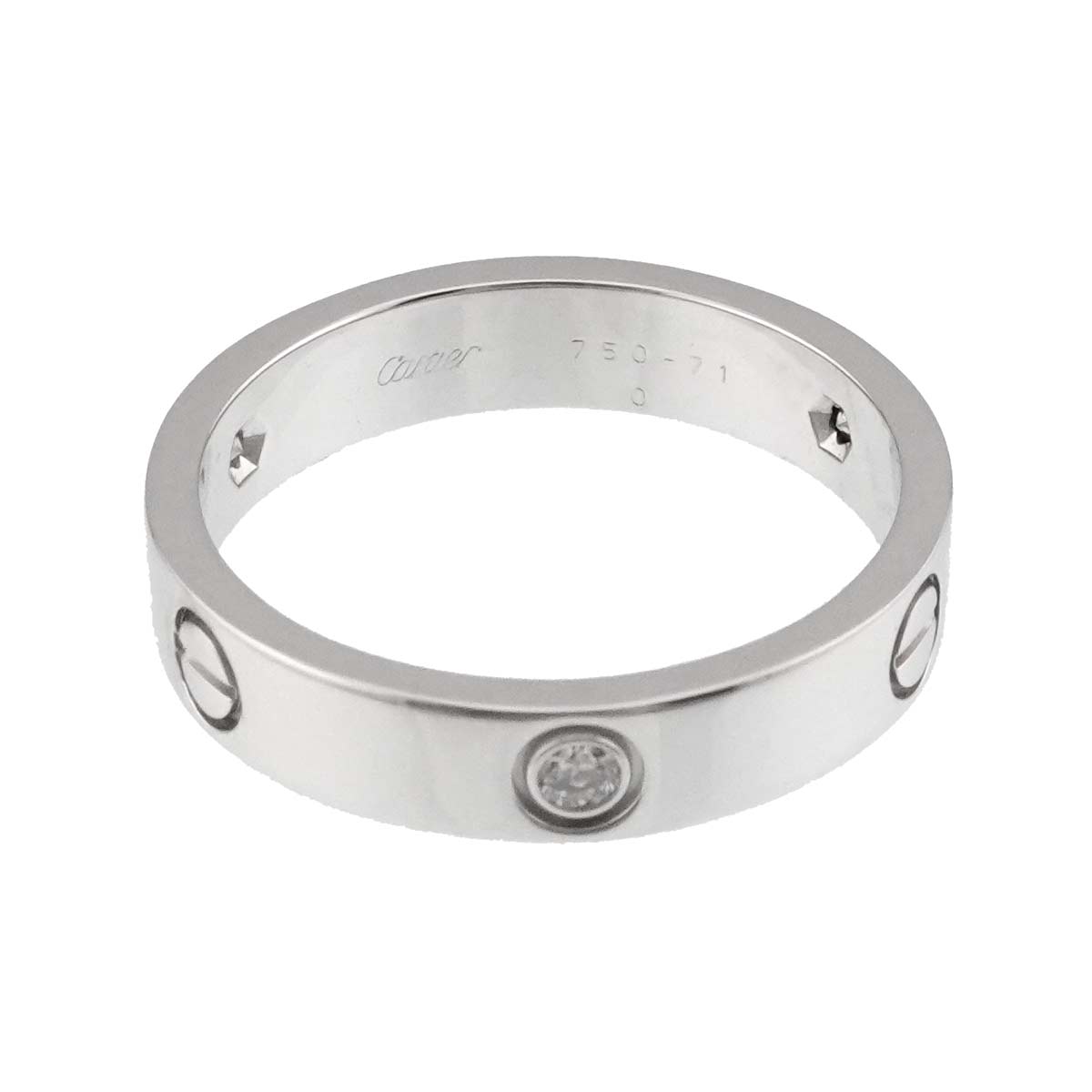 Love Ring Diamond 3P 18K White Gold 750 size71 13.25-13.5(US)